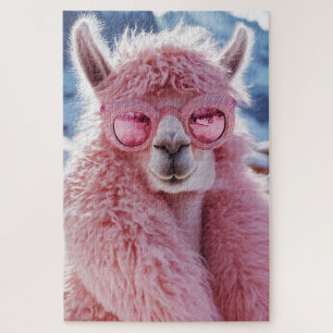 Glamour Pink Llama - Winter Fashion Icon