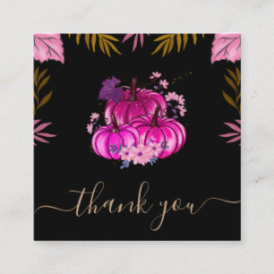 Glamour Pink Pumpkin Erntedank Danke Niedlich Quadratische Visitenkarte