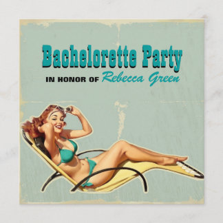 Glamour Pool Badeanzug Retro Junggeselinnen-Abschi Einladung