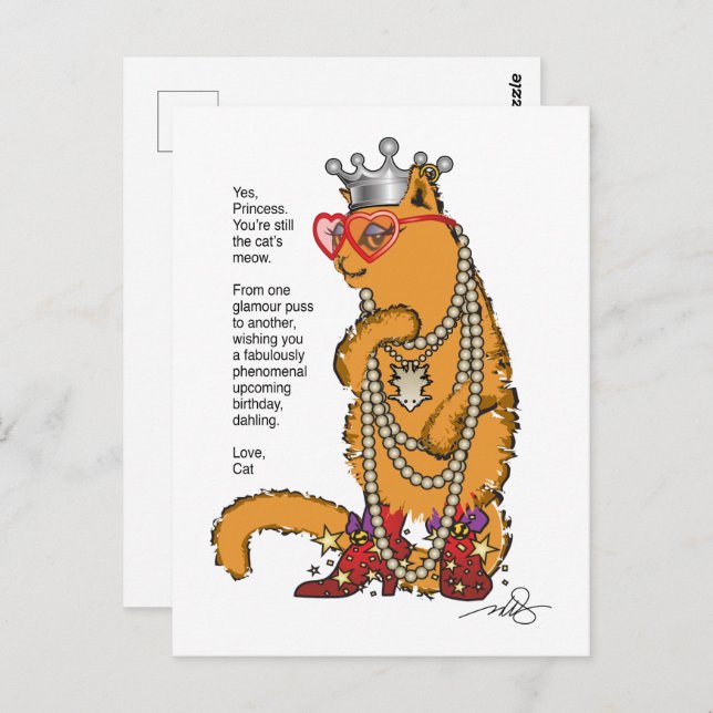 Glamour Puss Postkarte (Vorne/Hinten)