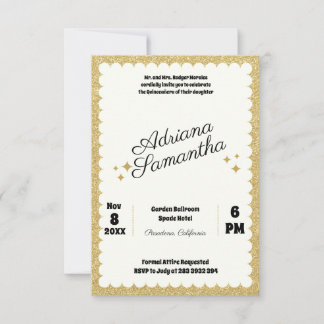 Glamour Quinceañera Goldene Geburtstagsfeier