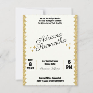 Glamour Quinceañera Goldene Geburtstagsfeier