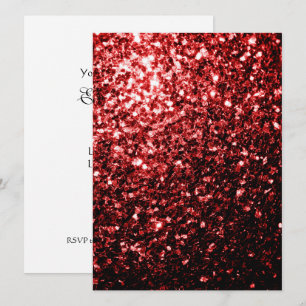 Glamour Red Glitzer Glitzern personalisieren Einladung