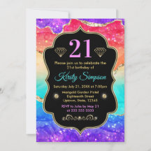 Glamour Regenbogen Alkohol Tinte Agate Geburtstag