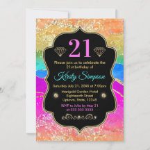 Glamour Regenbogen Alkohol Tinte Agate Geburtstag