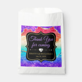 Glamour Regenbogen Alkohol Tinte Agate Quinceañera Geschenktütchen