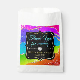 Glamour Regenbogen Alkohol Tinte Agate Sweet 16 Geschenktütchen