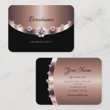 Glamour Rose Gold Black Jewels Imitate Rhinestones