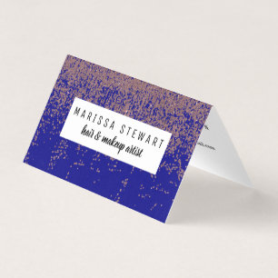 Glamour Rose Gold Cobalt Blue Glitzer Ombre Visitenkarten