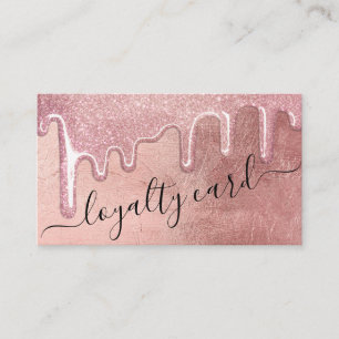 Glamour Rose Gold Dick Glitzer Tropfen Loyalität Treuekarte