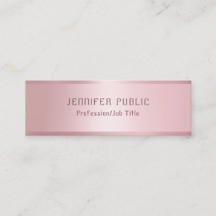 Glamour Rose Gold Elegante Moderne Vorlage Mini Visitenkarte