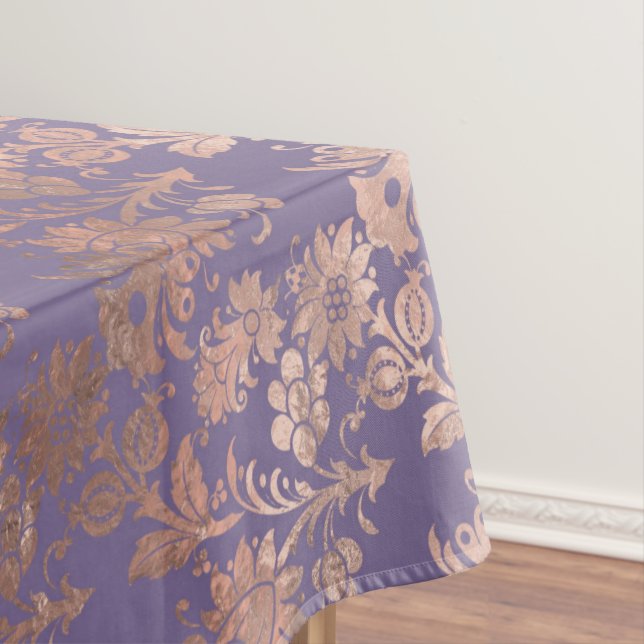 Glamour Rose Gold Foil and Lavendel Floral Tischdecke (Beispiel)