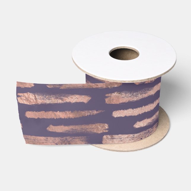 Glamour Rose Gold Found Lavendel Pinselstrich Satinband (Spule)