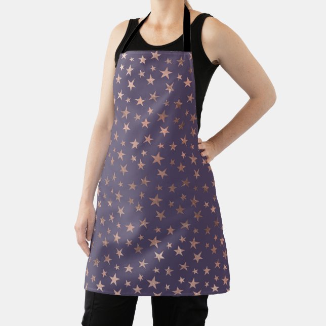 Glamour Rose Gold Found Lavendel Stars Schürze (InSitu)