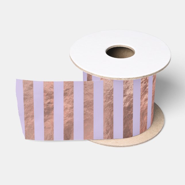 Glamour Rose Gold Found Lavendel Streifen Satinband (Spule)