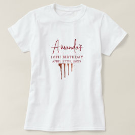 Glamour Rose Gold Glitzer Tropfen Sweet 16 Geburts T-Shirt