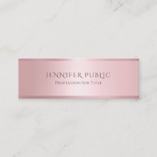 Glamour Rose Gold Moderne Elegante Vorlage Mini Visitenkarte