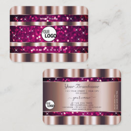 Glamour Rose Gold Pink Glitzer Stars hinzufügen Lo Visitenkarte