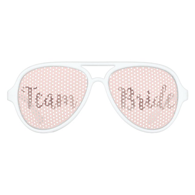Glamour Rose Gold Pink Team Bride Sonnenbrille (Vorderseite)