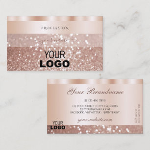 Glamour Rose Gold Sparkle Glitzer Logo Luxus Visitenkarte