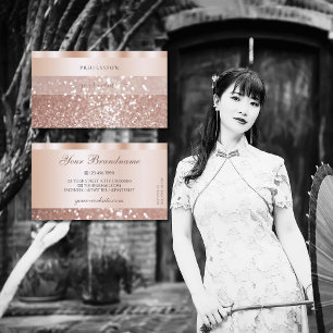 Glamour Rose Gold Sparkling Glitzer Luxuriös Visitenkarte