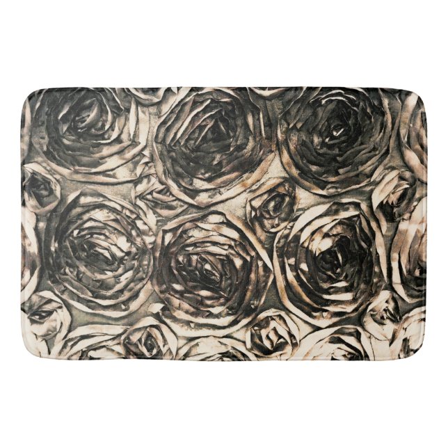 Glamour Rose Goldbronze Rustikales Blumengläschen Badematte (Vorderseite)