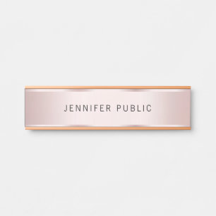 Glamour-Roségold-eleganter Name Heim Haus Türschild