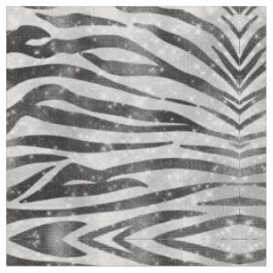 Glamour Schwarz-weißer Funkelnd Glitzer Zebra Stri Stoff