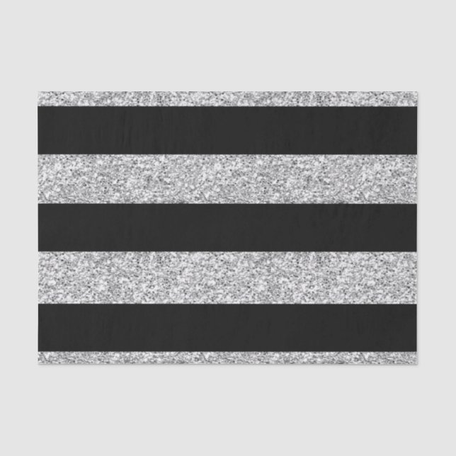 Glamour-schwarze Streifen mit dem silbernen Seidenpapier (Vorderseite)