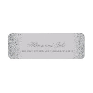 Glamour Silver Glitzer Address Labels