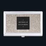 Glamour Silver Glitzer Business Card Holder Visitenkarten Etui<br><div class="desc">Koordiniert mit der "Glamour Silver Glitzer Modern Beauty Business Card Template". © 1201AM CREATIVE</div>