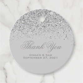 Glamour Silver Glitzer Geschenkanhänger