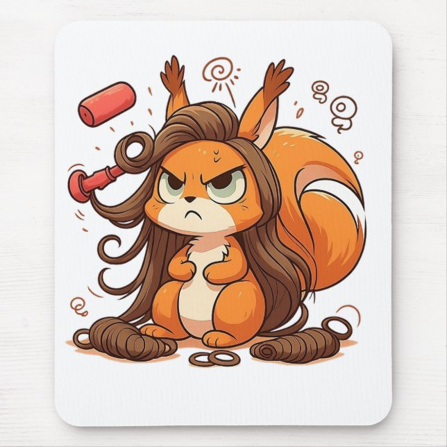 Glamour Squirrel Hair Day Mousepad (Vorne)