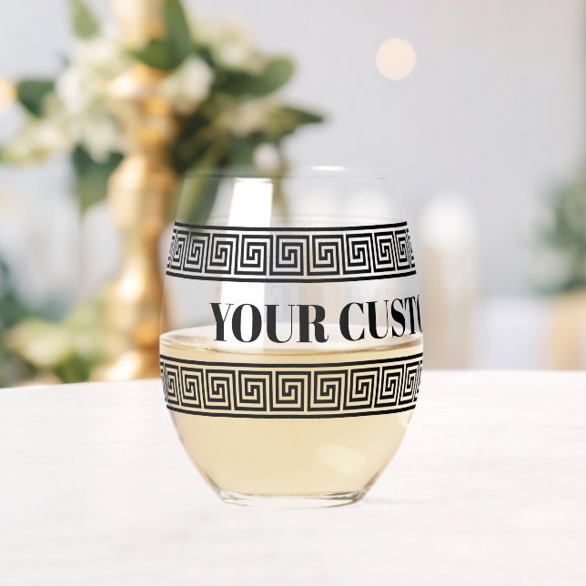 Glamour-stemless-Weinglas mit griechischem Schlüss Weinglas Ohne Stiel (Insitu (Hochzeit))