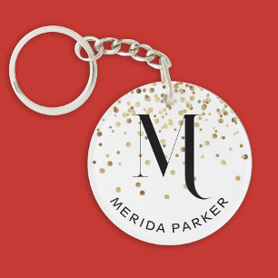 Glamour stylé Monogramme initial en or blanc paill