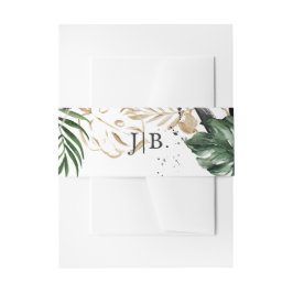 Glamour Summer Greenerity Monogram Wedding Einladungsbanderole
