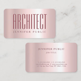 Glamour Template Luxuriöse Architektur Rose Gold Visitenkarte