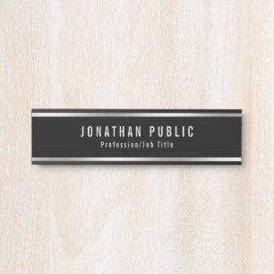 Glamour Template modern schwarz und silber Türschild