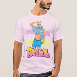 Glamour Twink mit Feather Boa T-Shirt