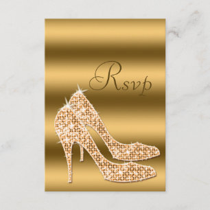 Glamour UAWG Gold Stilettos RSVP Karte