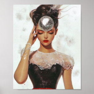 Glamour und Disco Print   Elegante Modekunst Poster