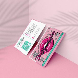 Glamour und Girly Retro Pop Art Beauty Salon Visitenkarte