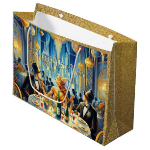 Glamour und Glitz Vintage Silvestertasche Große Geschenktüte