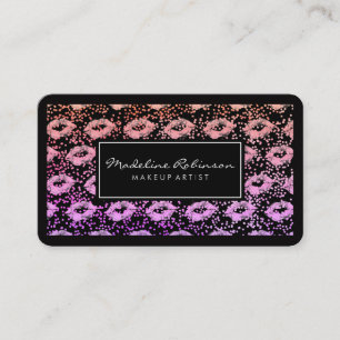 Glamour Vibrannter Glitzer Kisses Speck Black Bord Visitenkarte