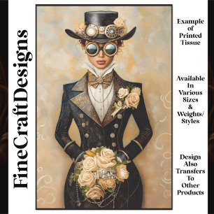 Glamour Viktorianisch Bridge & Blume R8 Decoupage Seidenpapier