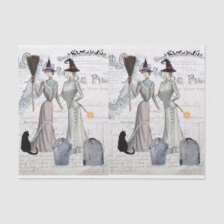 Glamour Viktorianischen Hexen Halloween Collage Seidenpapier