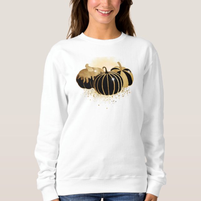 Glamour von Gold und Black Pumpkin Sweatshirt (Vorderseite)