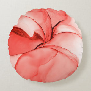 Glamour Wasserfarbe. Pastellhelleffekt. Pink Sop Rundes Kissen