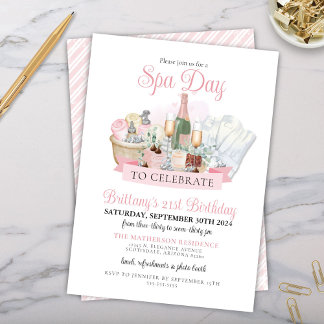 Glamour Wellness-Center Day Champagne Chocolate Ge Einladung