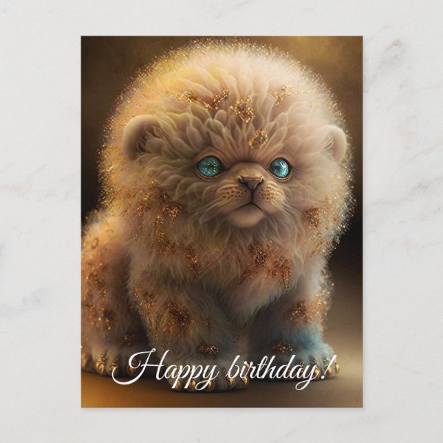 Glamour Welpe Löwe. Postkarte (Vorderseite)